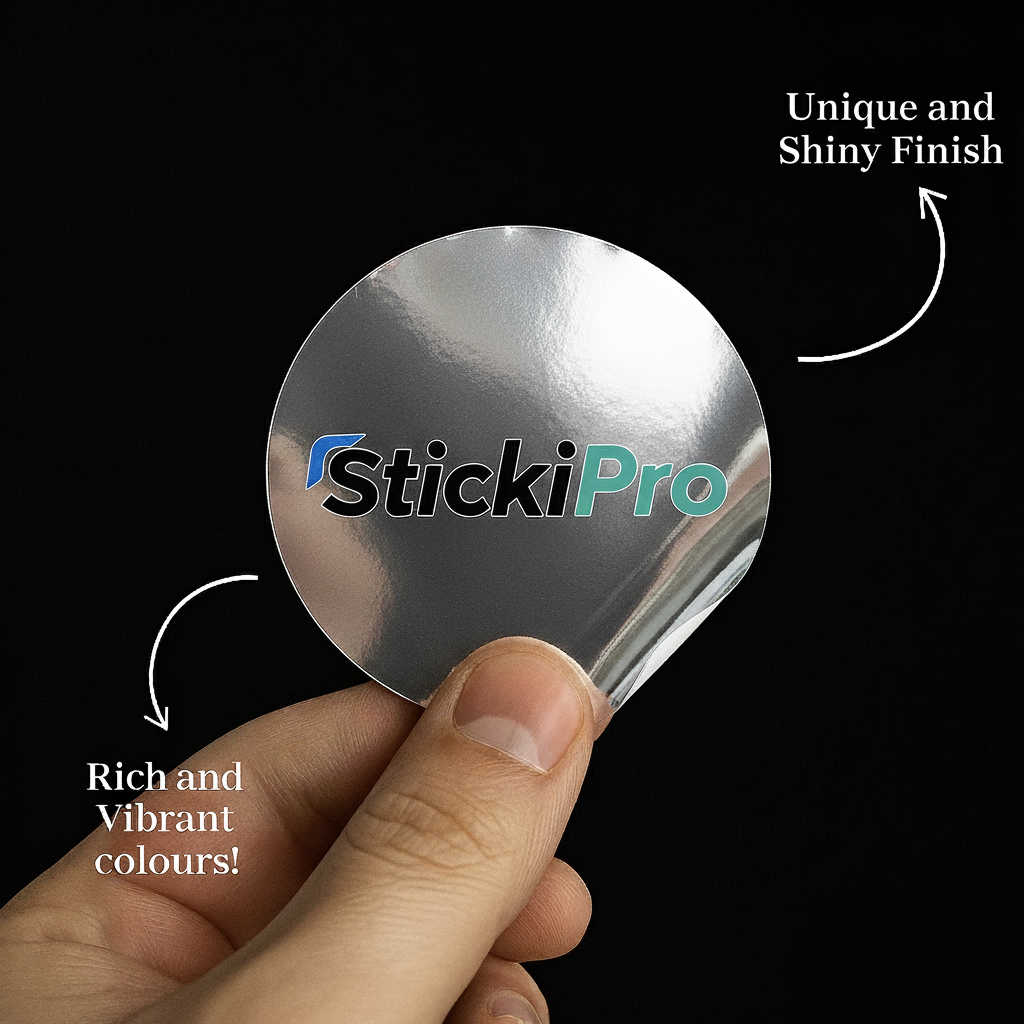 Custom Vinyl Silver Waterproof Stickers