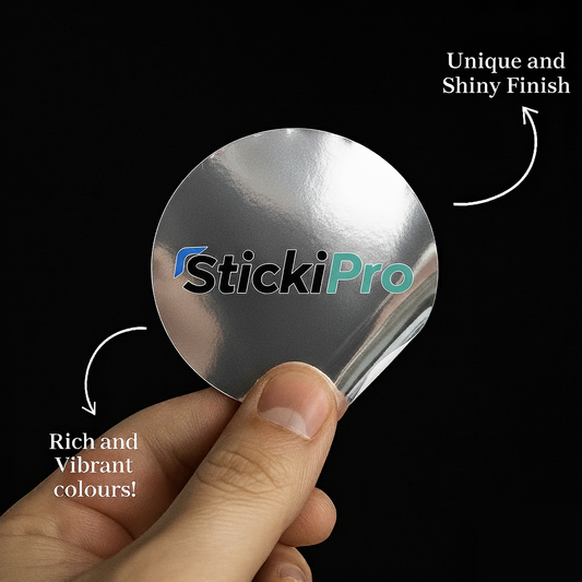 Custom Vinyl Silver Waterproof Stickers